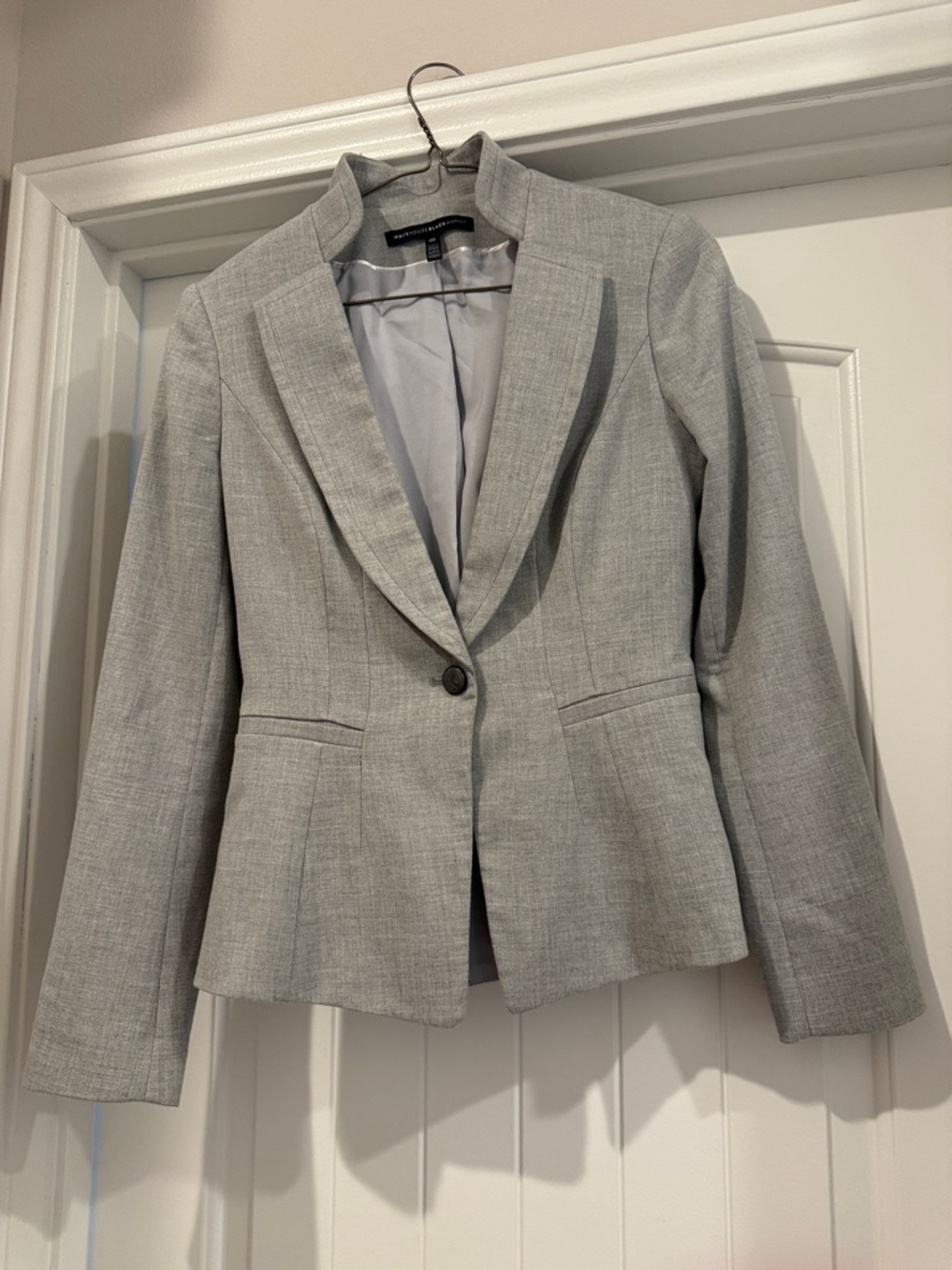 White House Black Market Light Gray Single-Button Blazer